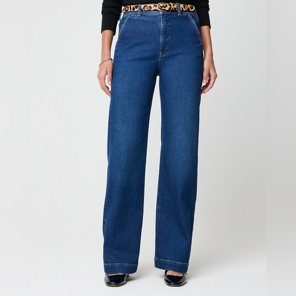 J. Crew Factory Dark Blue Wide-Leg Jeans
